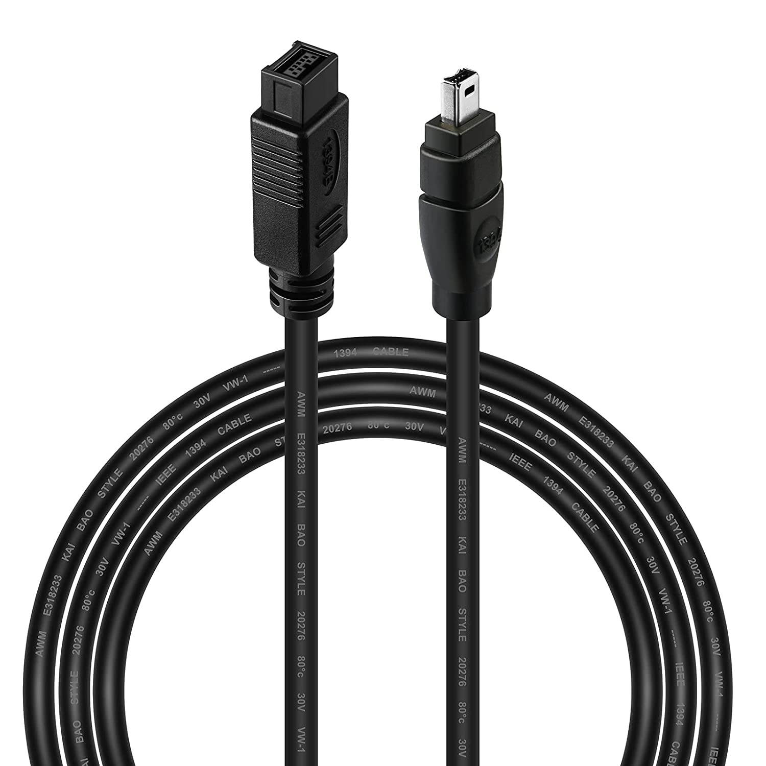 Yeworth 6FT Firewire High Speed IEEE 1394 Firewire 800 to Firewire 400 Cable 1394B 800-400 IEEE 9 Pin Male to 4 Pin Male Cable for Mac Pro MacBook Pro Mac Mini iMac PC Digital Cameras SLR