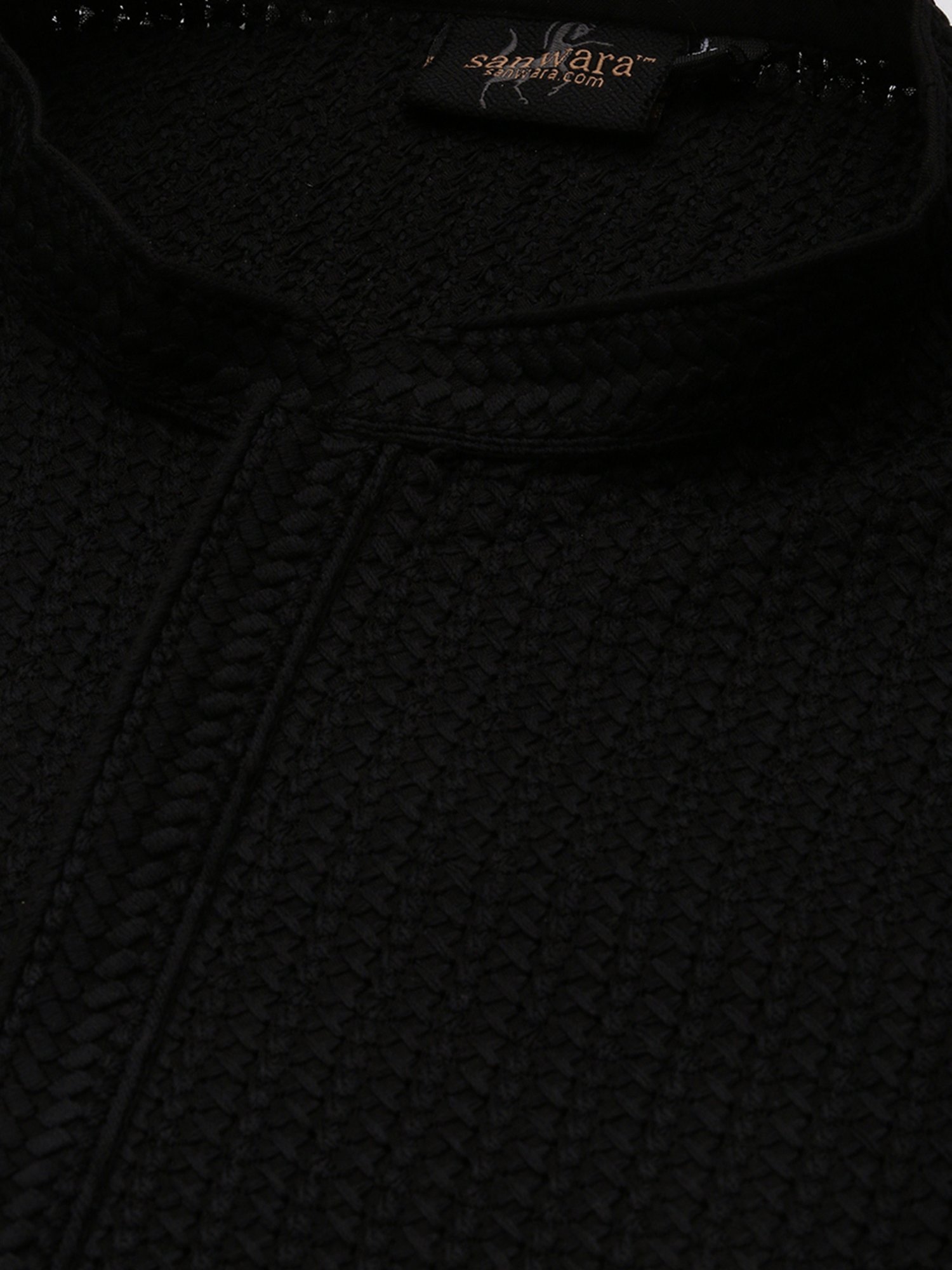 Sanwara Black & White Regular Fit Chikankari Kurta & Churidar Set