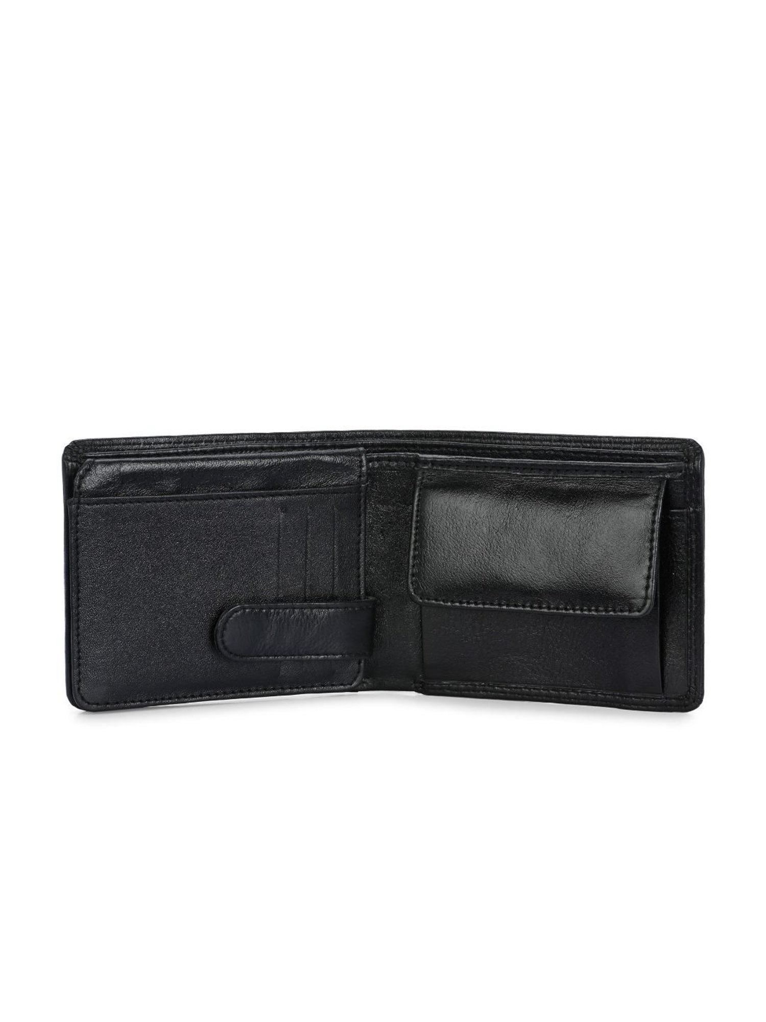 Clog London Black Leather Small Bi-Fold Wallet for Men