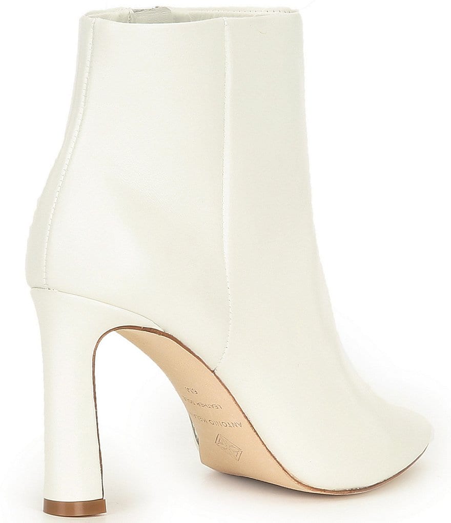 Antonio Melani Stazie Leather Side Zip Pointed Toe Booties