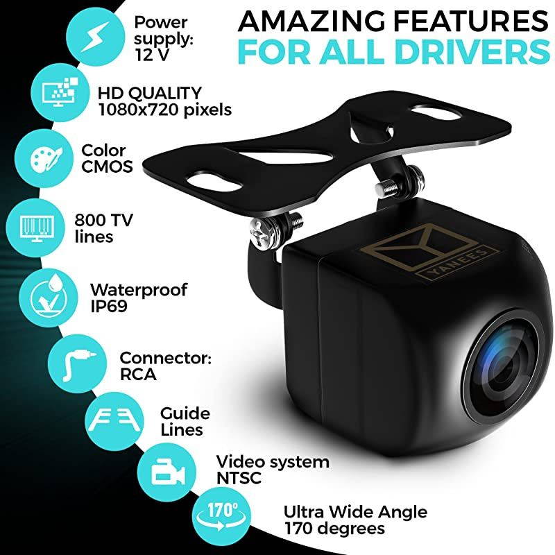 Backup Camera Night Vision HD 1080p Car Rear View Parking Camera Best 170&deg; Wide Angel Reverse Auto Back Up Car Camera Fits All Vehicles
