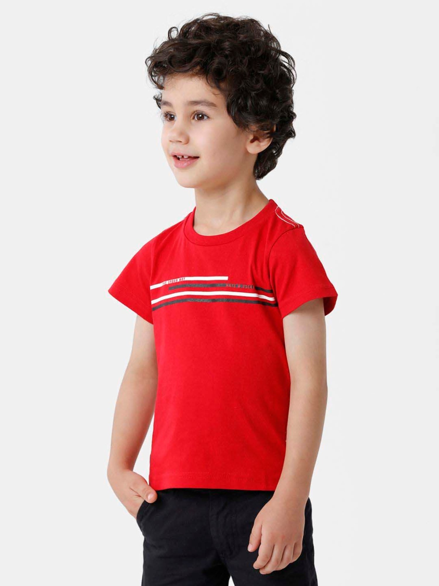 Kate & Oscar Kids Red Cotton Striped T-Shirt