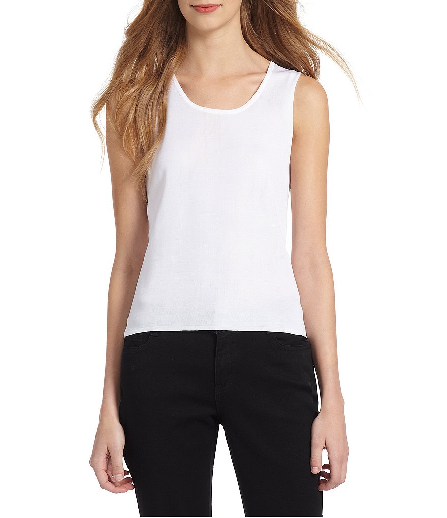 Ming Wang Scoop Neck Sleeveless Washable Tank