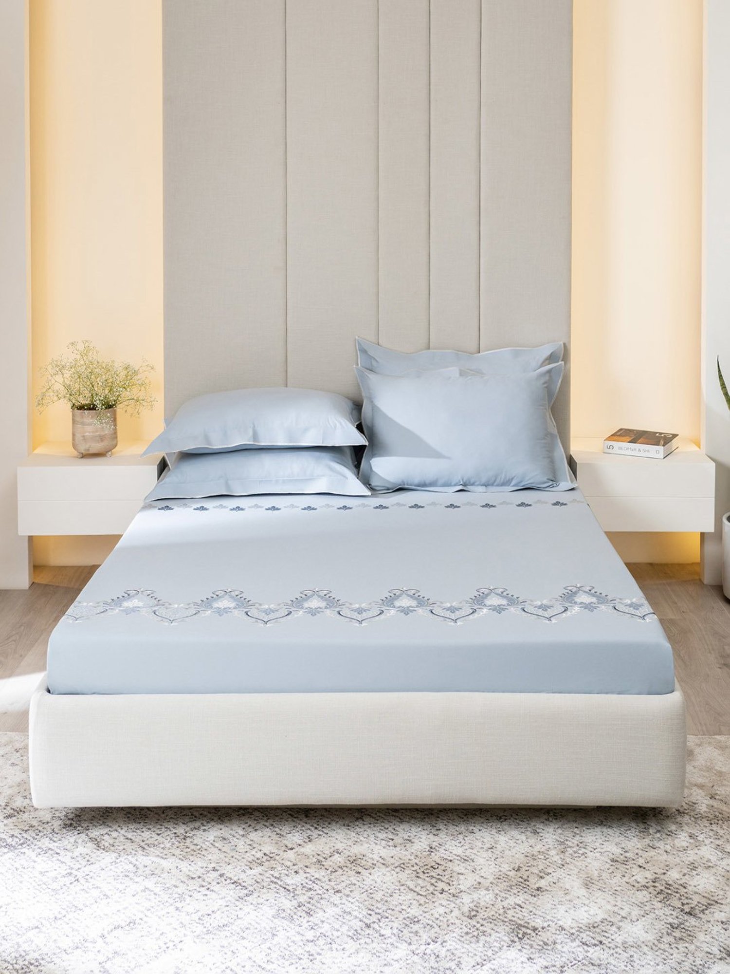 Maspar Purple 100% Cotton 200 TC Bed Sheet Set