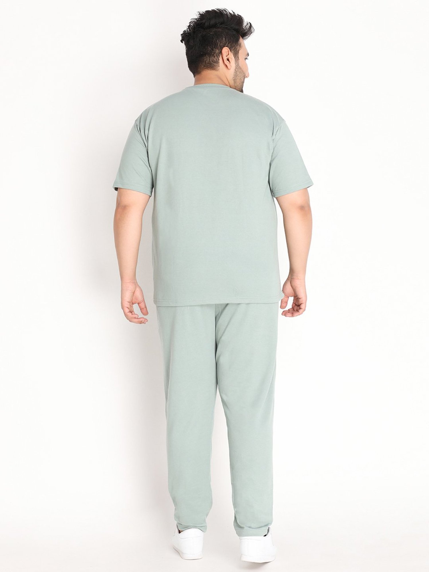 Chkokko Pastel Green Cotton Relaxed Fit Track Suit