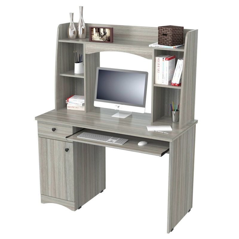 Workstation with Hutch Gray - Inval