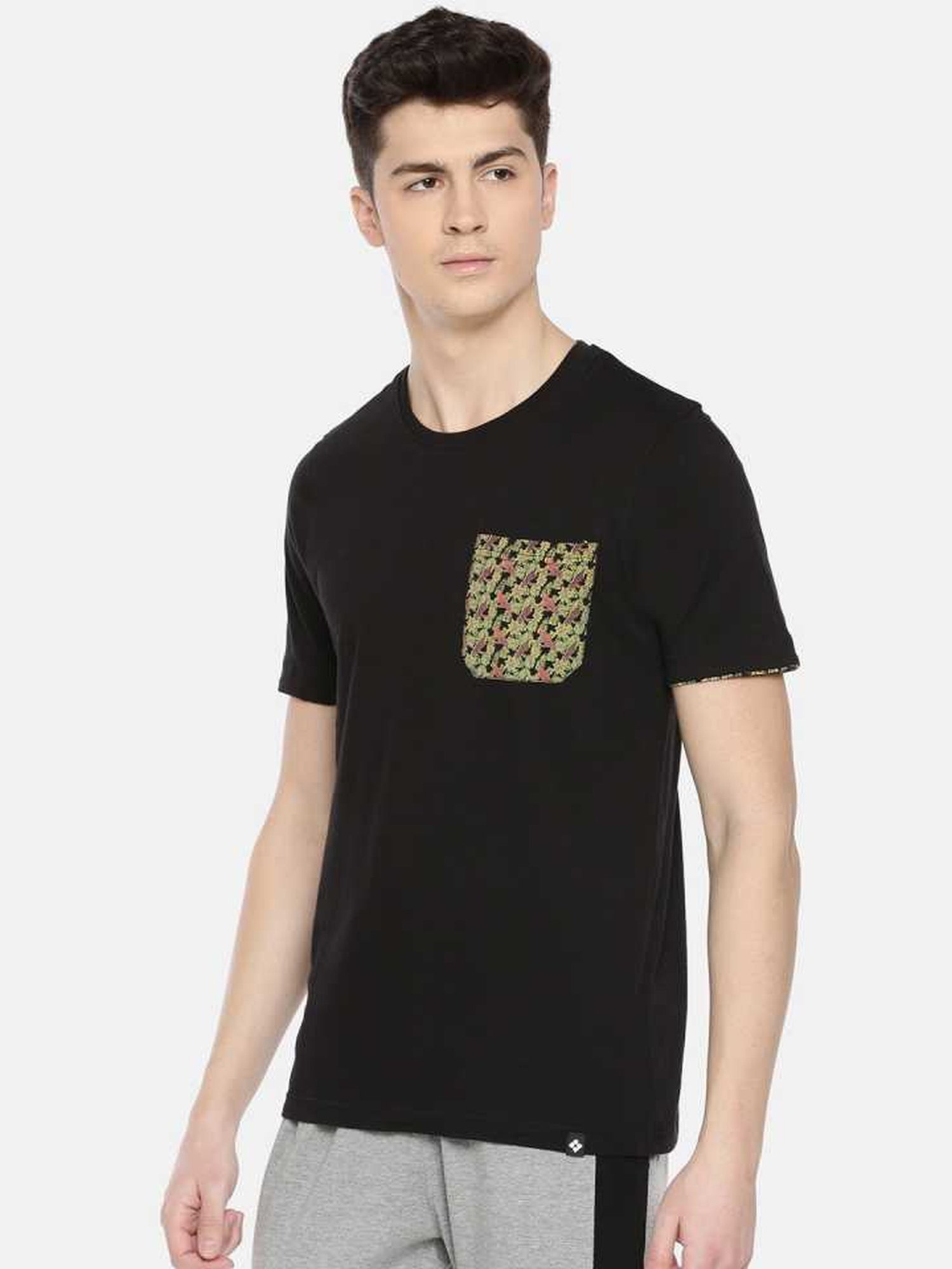 Dollar Black Regular Fit Printed T-Shirt