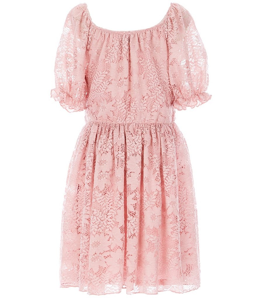 Zunie Big Girls 7-16 Puff-Sleeve Lace A-Line Dress