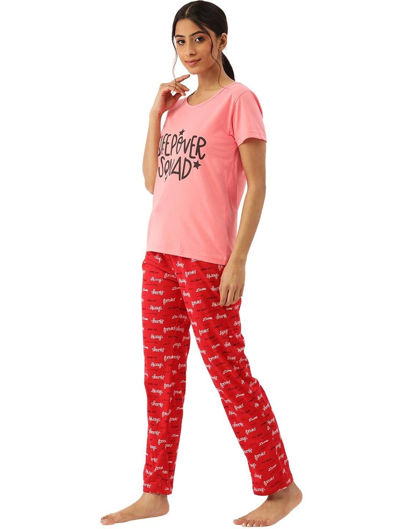 Nite Flite Peach Graphic Print Pajama Set