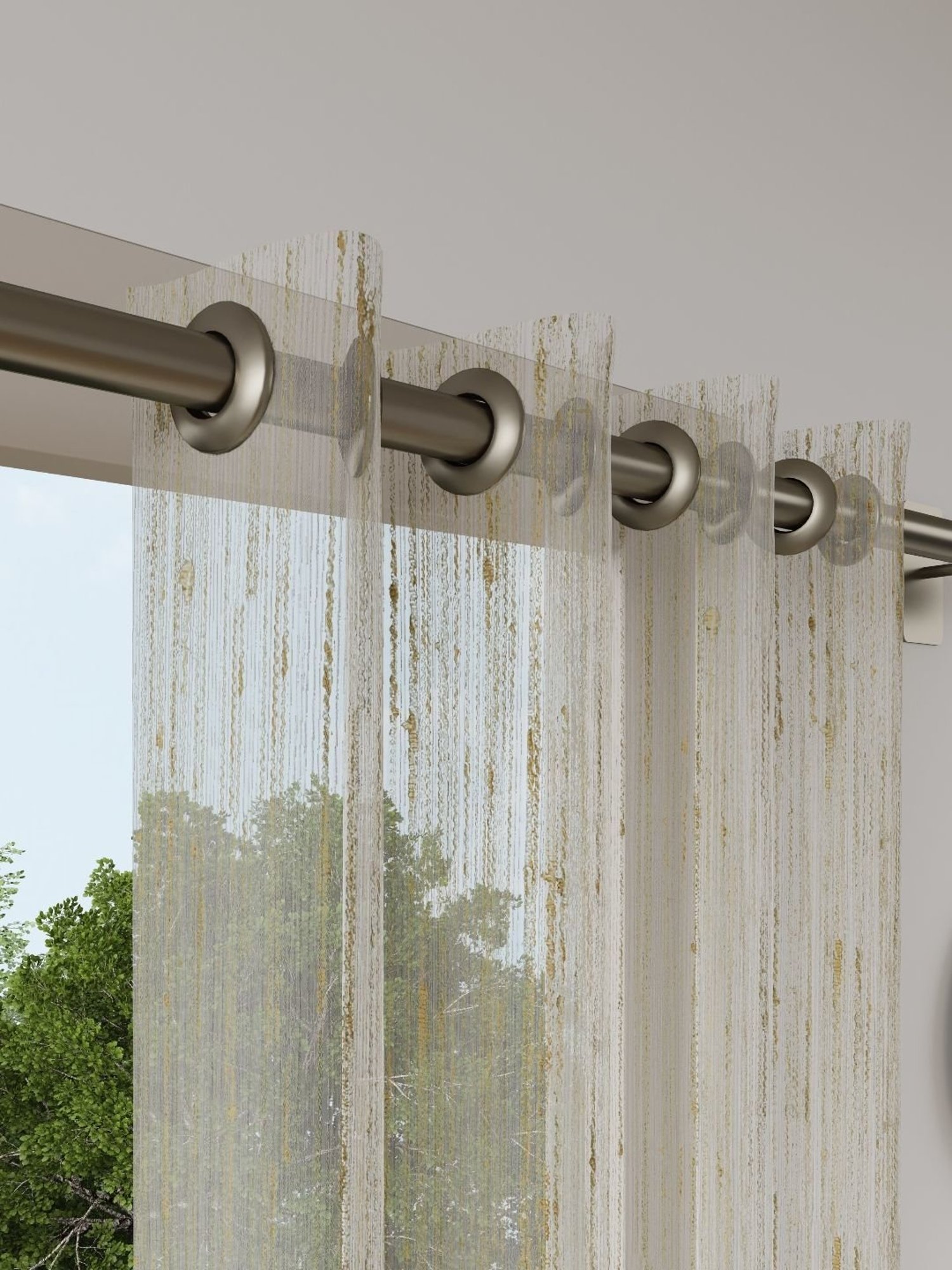 Ddecor Live Beautiful Beige Polyester 5 ft Window Curtain