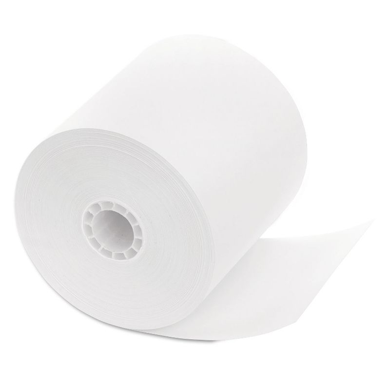 PM Company Single Ply Cash Register/POS Rolls 3 1/4" x 240 ft. White 4/Pack 09862