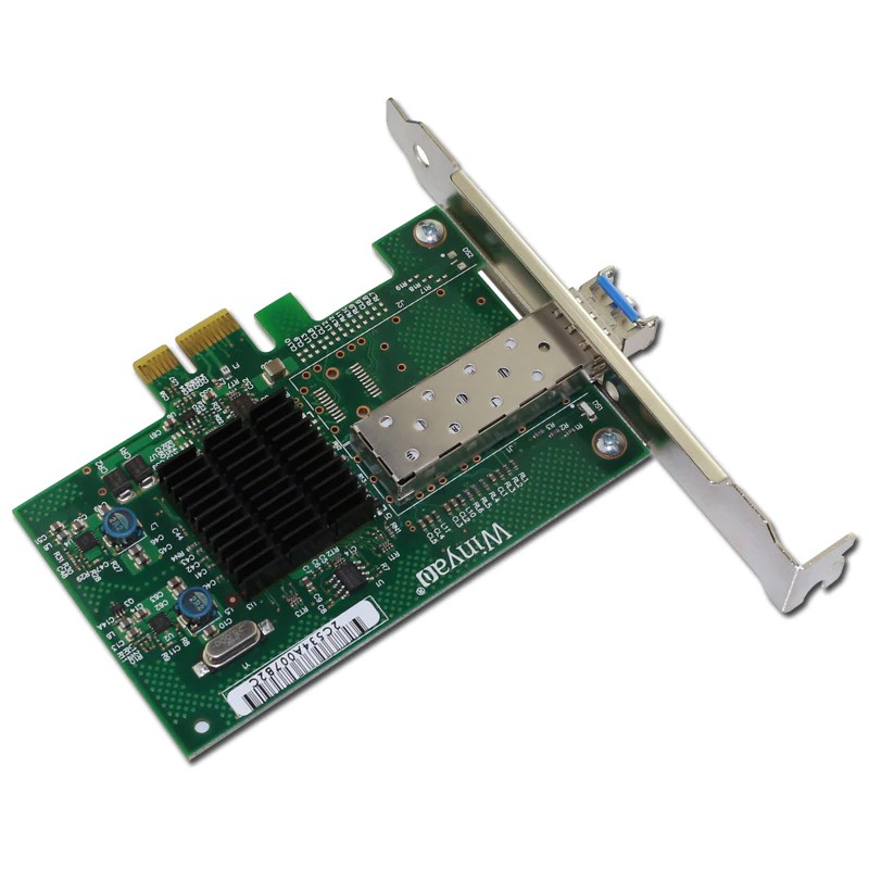 PCIe X1 Gigabit Fiber Ethernet Card w/ Single Mode 1310nm 10km LC Optical Module