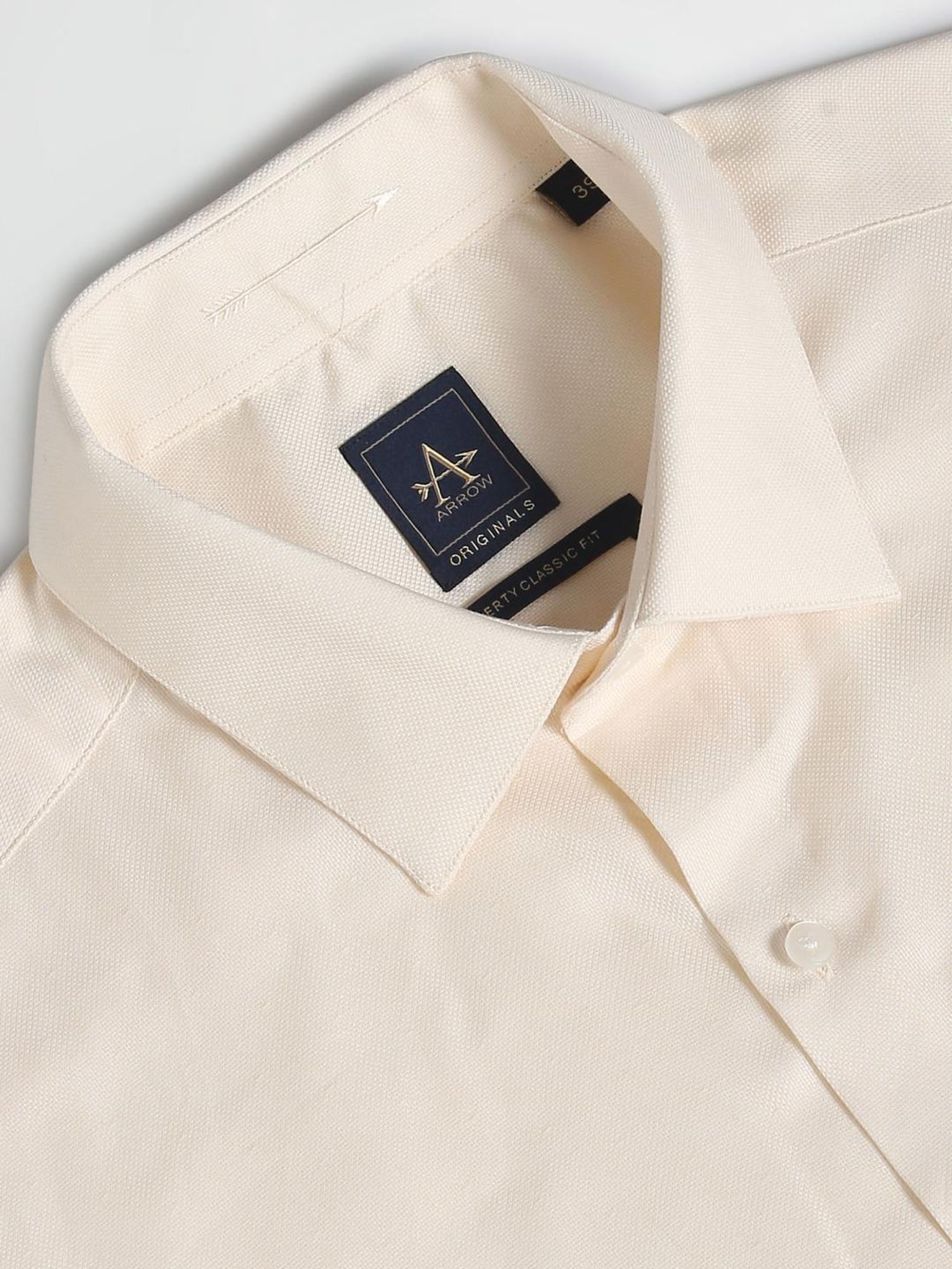 Arrow Off White Cotton Regular Fit Shirt