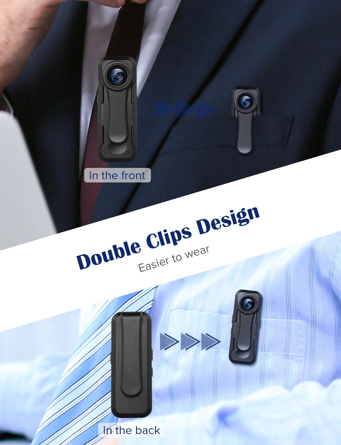 BOBLOV W1 1080P+ Mini Camera Body Mounted Worn Camera Loop Recording Time Stamps&hellip;