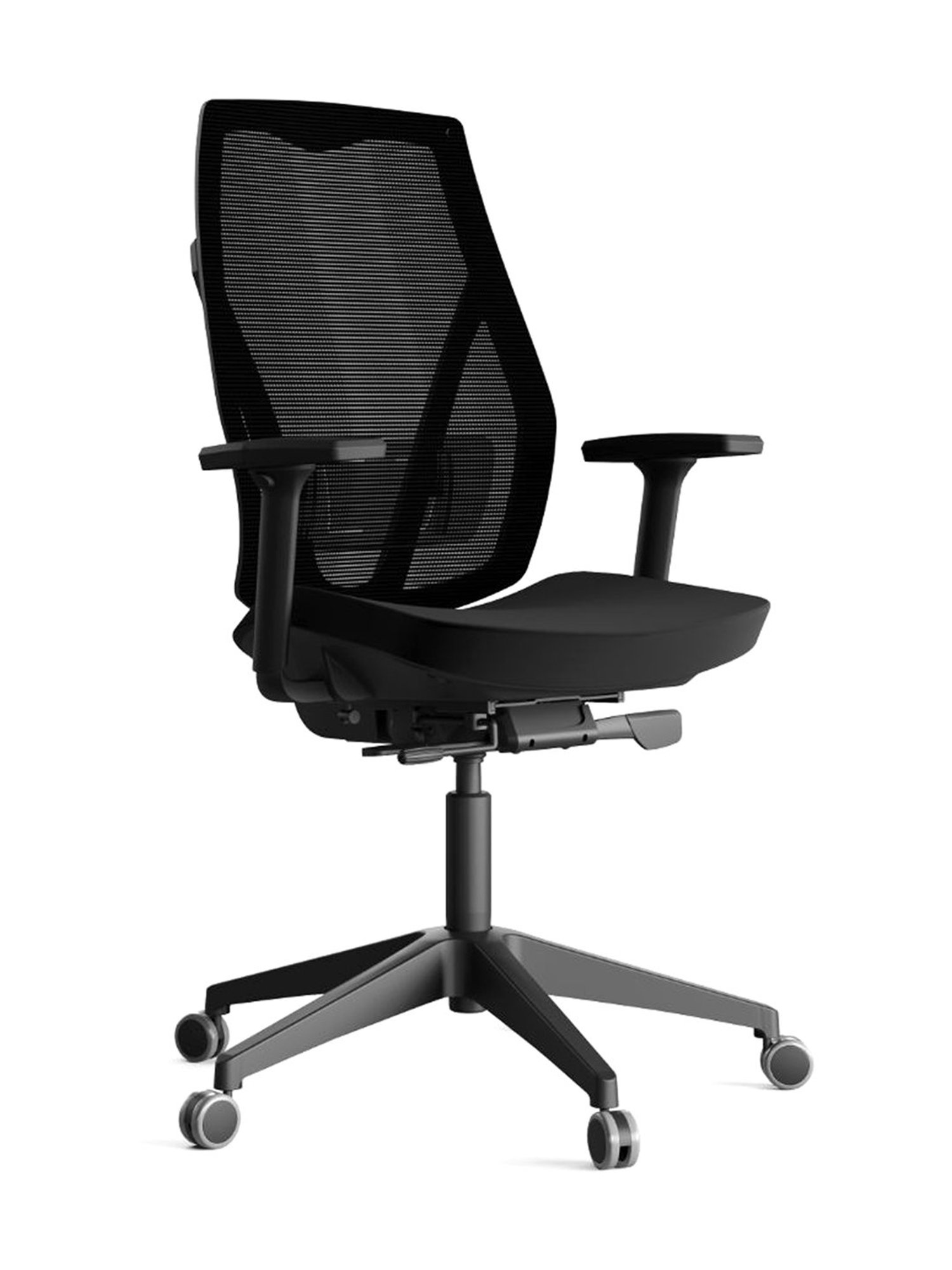 HNI India Verta Black PU Foam Lumbar Support Desk Chair