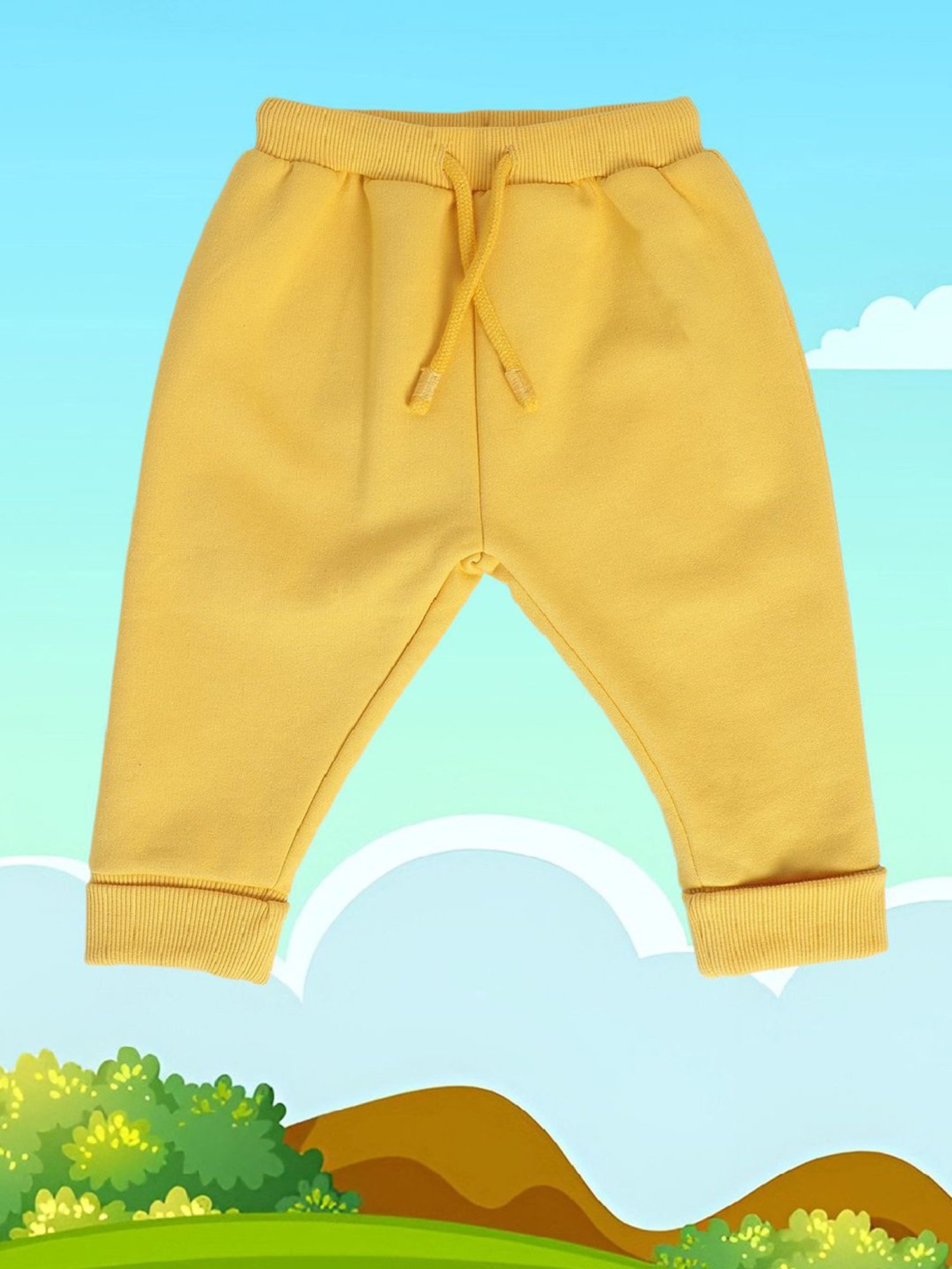 MINIKLUB Kids Yellow Solid Joggers