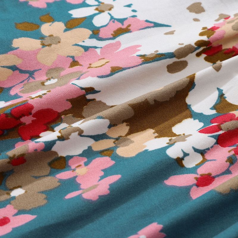 1 Pc Polyester Spandex Floral Print Fit Home Dining Chair Slipcovers Multicolored  - PiccoCasa