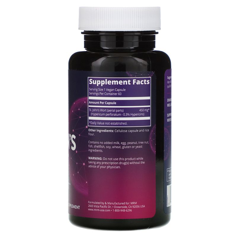 MRM Nutrition, St. John's Wort, 60 Vegan Capsules, Herbal Supplements