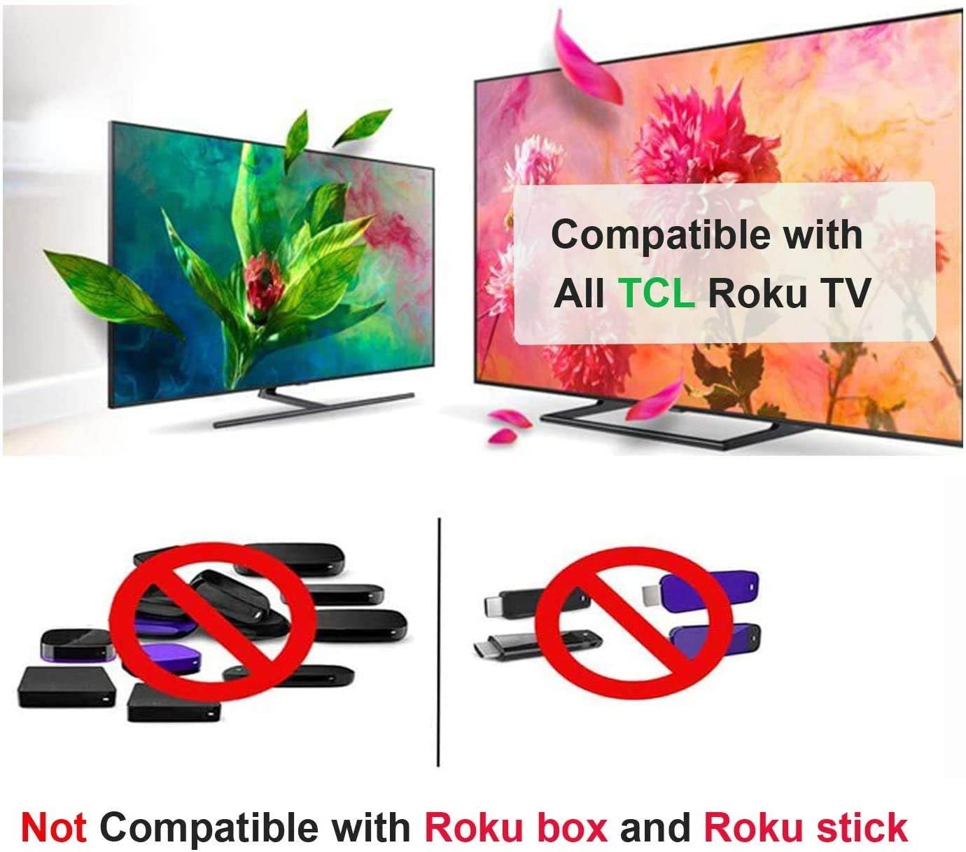 Replacement Remote Compatible with All TCL Roku TV Remote, Universal for TCL 32" 40" 43" 48" 49" 50" 55" 65" 75" 85" Roku TV with Netflix, HULU, ROKU-Channel, Disney+ Button (No Steup Required)