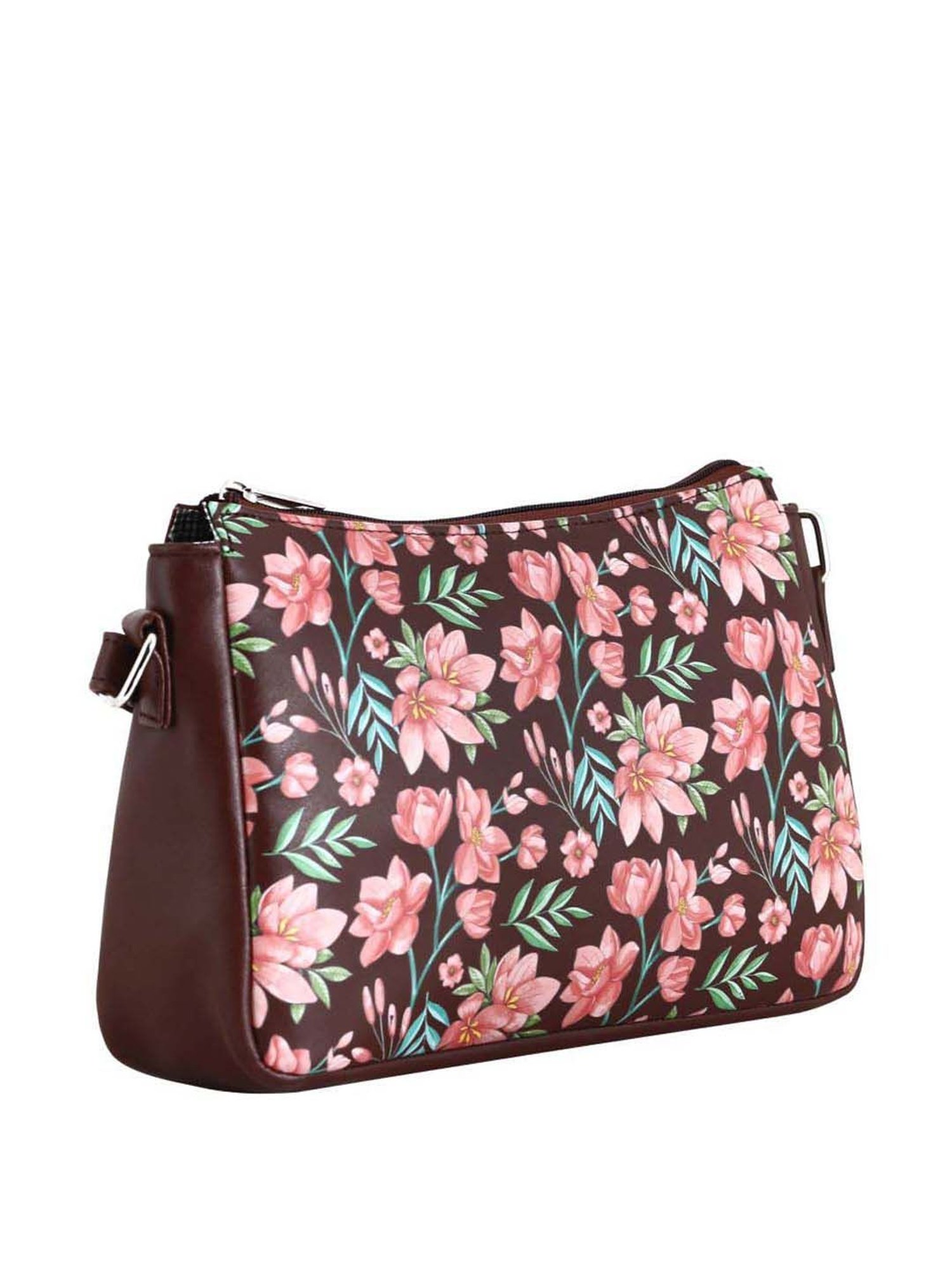 Toteteca Brown Printed Medium Sling Handbag