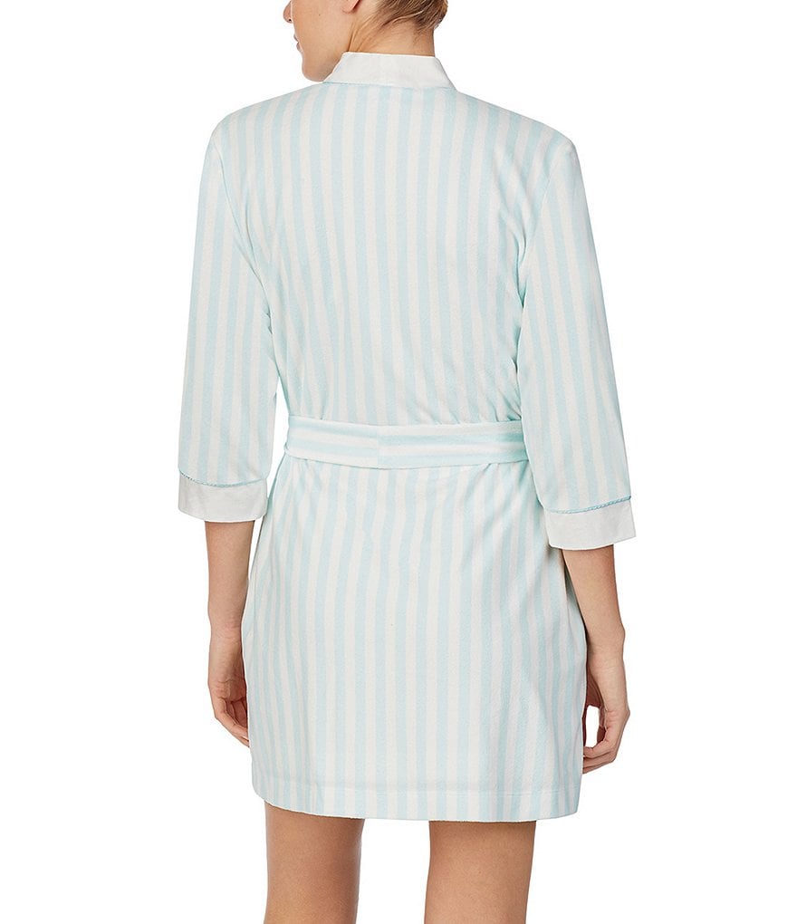 PJ Salvage Solid Ribbed Knit Long Wrap Robe