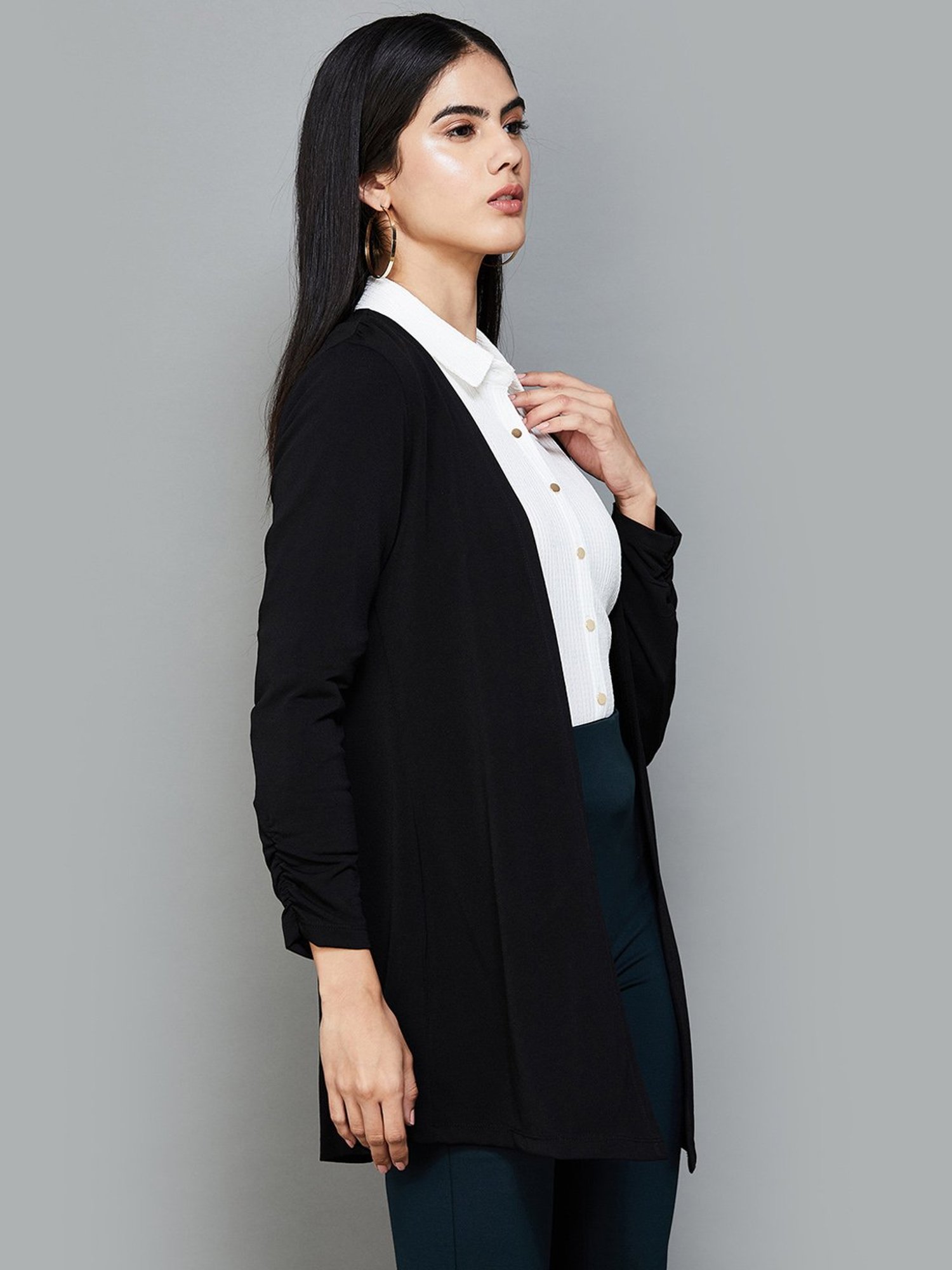 Code by Lifestyle Black Plain Shrug
