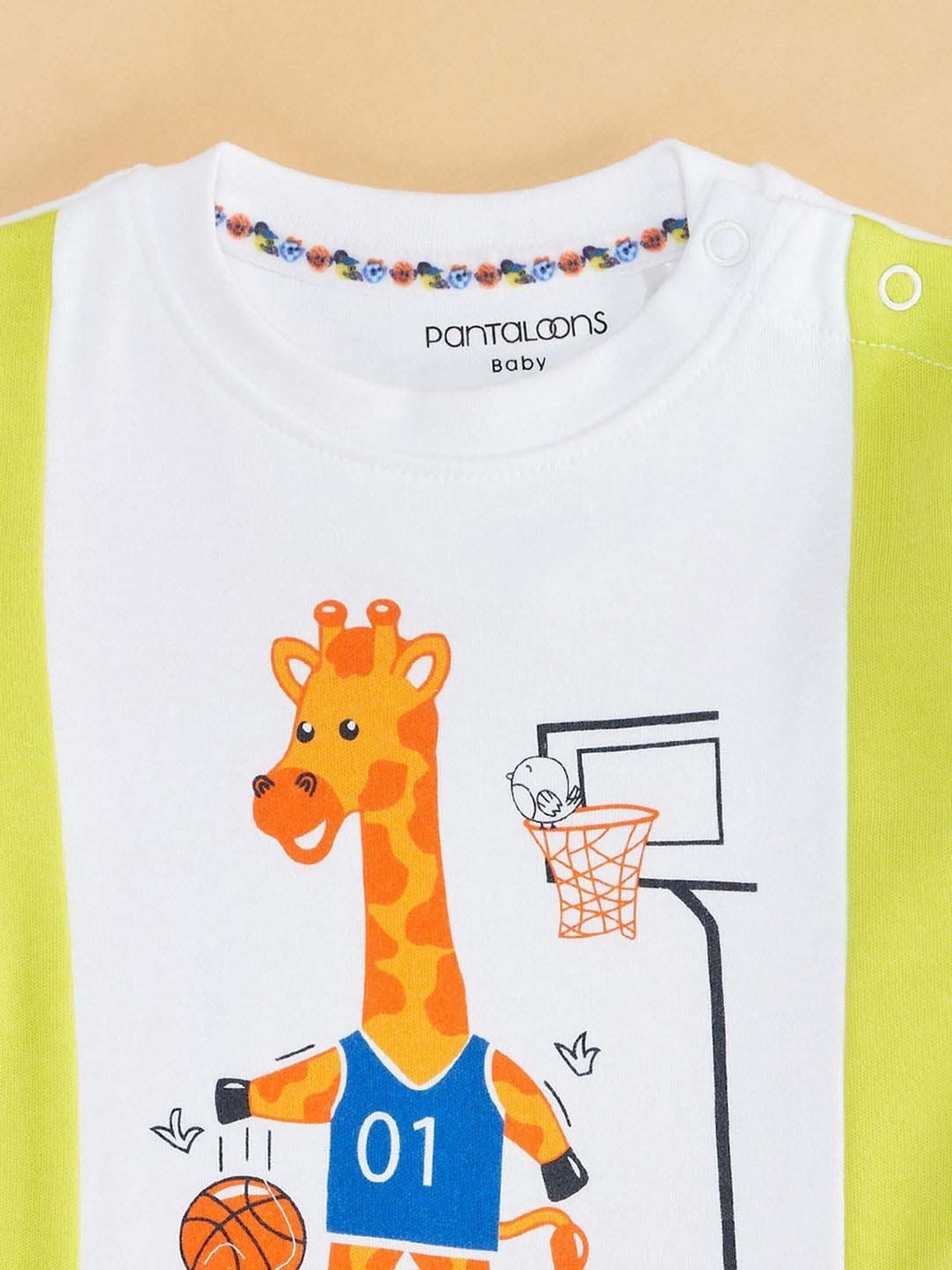 Pantaloons Baby Lemon Yellow & White Cotton Cut N Sew Full Sleeves Top Set