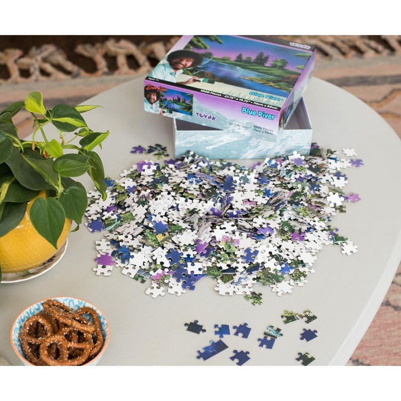 Toynk Bob Ross Blue River Nature Puzzle | 1000 Piece Jigsaw Puzzle