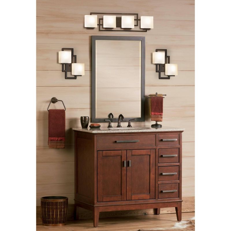 Barnes and Ivy Modern Swing Arm Wall Lamp Antique Brass Plug-In Light Fixture Taupe Fabric Bell Shade Bedroom Living Room Reading