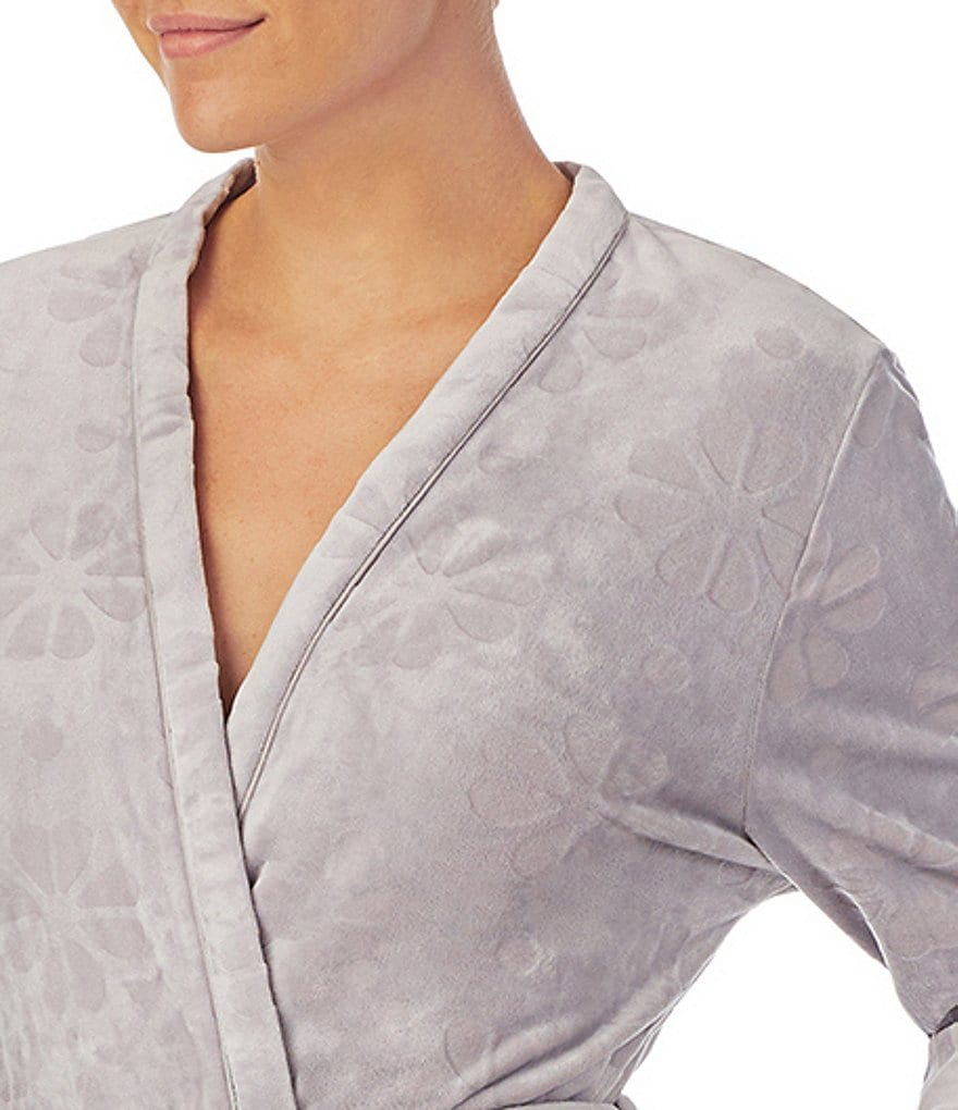 Lauren Ralph Lauren Paisley Print Satin Short Wrap Robe