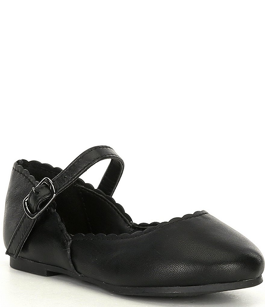 Copper Key Girls' Quetee Scalloped Leather Mary Jane Flats (Youth)