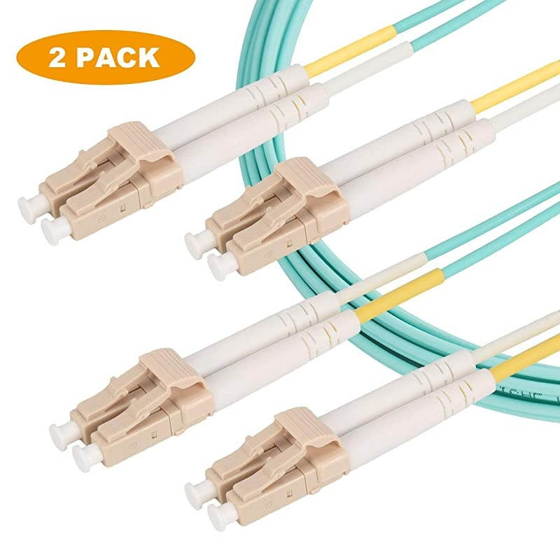 Patch Cable LC to LC Duplex 10Gb OM350125 Multimode 20mm LSZH Jacket Optic Cable 2 Meter2 Pack