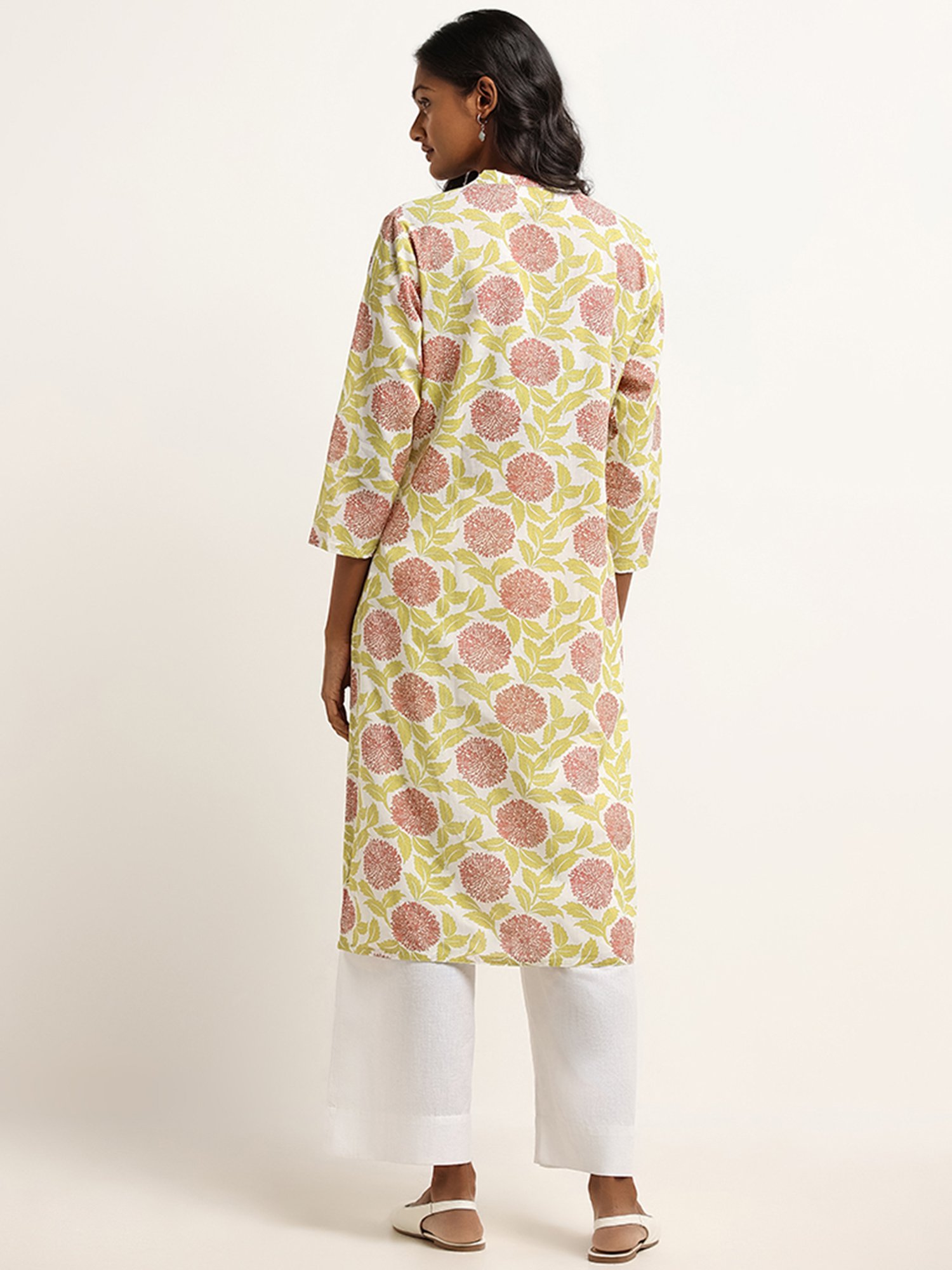 Utsa by Westside Green Floral Print Kurta