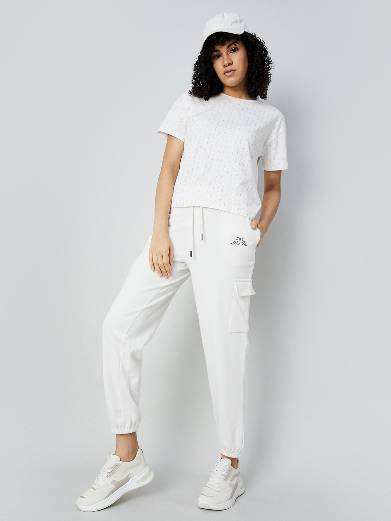 KAPPA White Cotton Printed T-Shirt