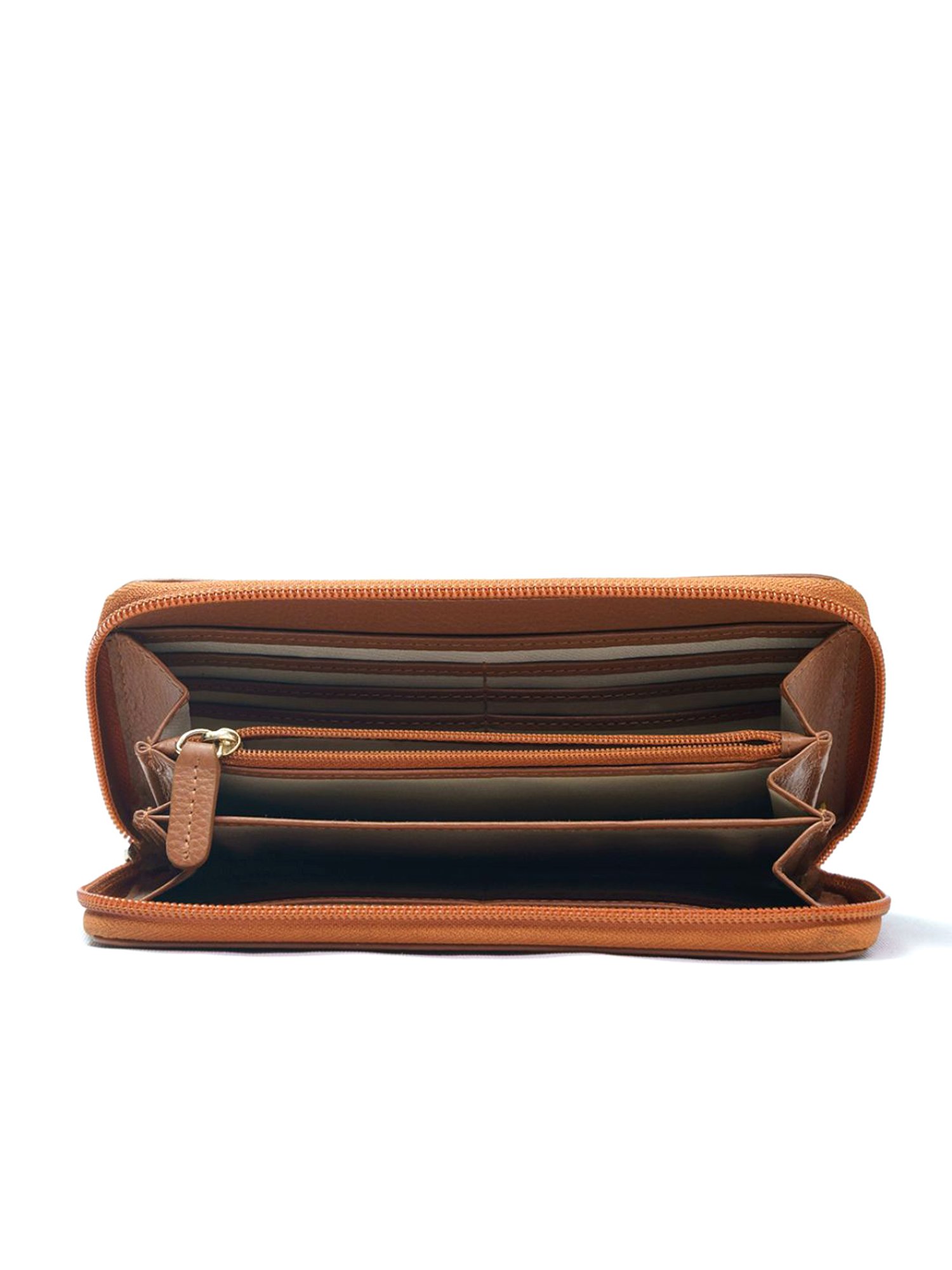 RI2K London Tan Leather Zip around Wallet