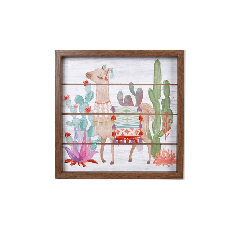 2pk 12.2" x 24.8" Pary Llamas Reverse Box Wall Art - New View