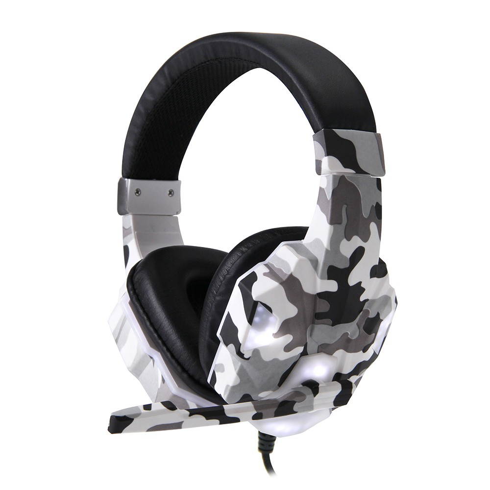 SY830MV Gaming Headset 3.5mm Wired Over Ear Headphones Noise Canceling E-Sport Earphone with Mic LED Light AUX+USB for Desktop PC