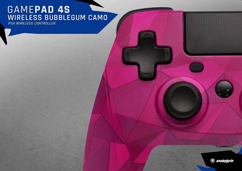 Snakebyte Gamepad S Wireless for PlayStation 4 - Wireless PS4 Controller - Bubblegum Camo - PlayStation 4