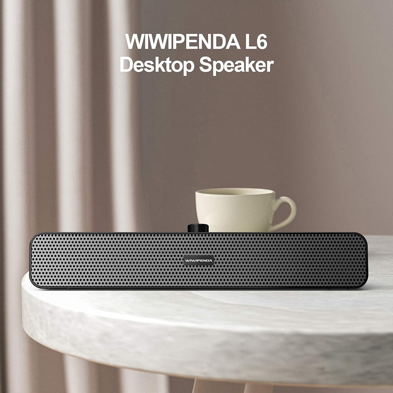 Docooler Desktop Speaker Portable Sound Bar Wireless BT5.0 Speakers Home Theater Soundbar AUX in USB TF Card Music Playback for TV Latop PC Smartphone