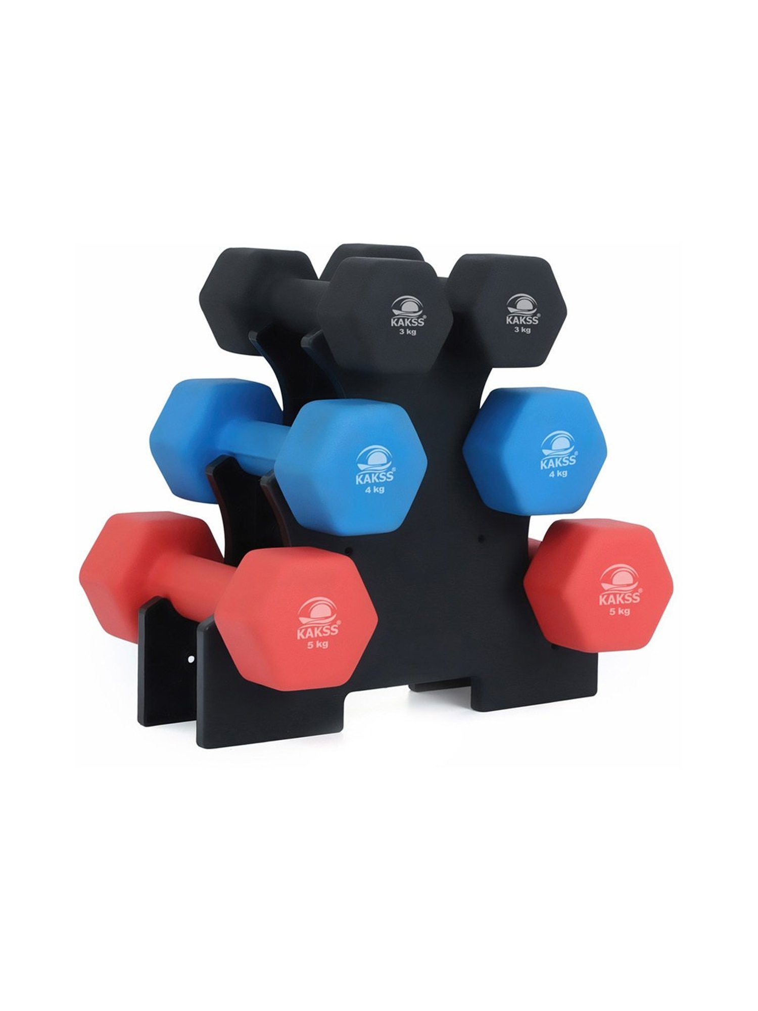 KAKSS Cast Iron NEOPRENE Coated Dumbbells (Multicolor) Size - 24KG