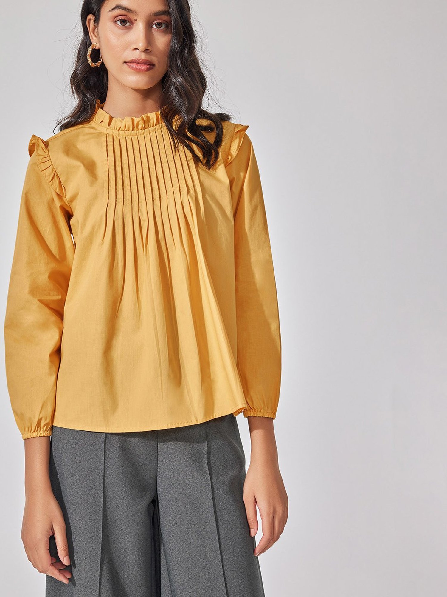 The Label Life Yellow Regular Fit Top