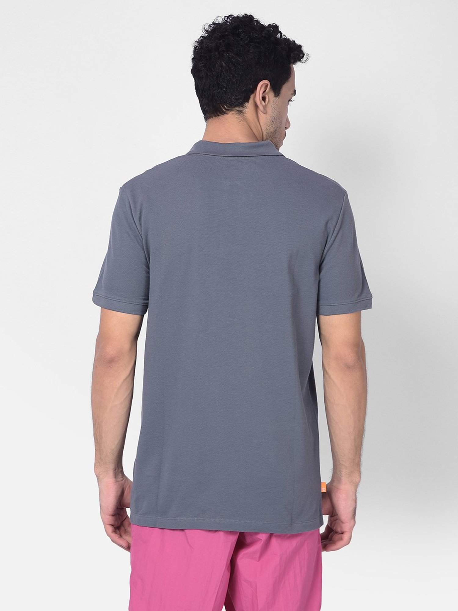 Timberland Grey Regular Fit Logo Print Polo T-Shirt