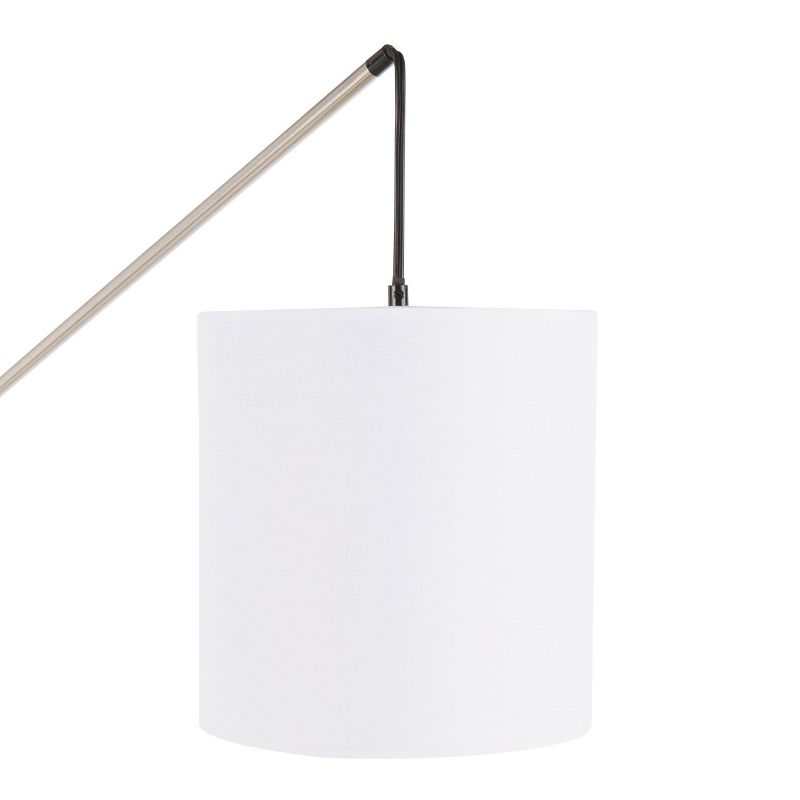 Arturo Contemporary Floor Lamp with Walnut Wood and Fabric Shade White (Includes LED Light Bulb) - LumiSource