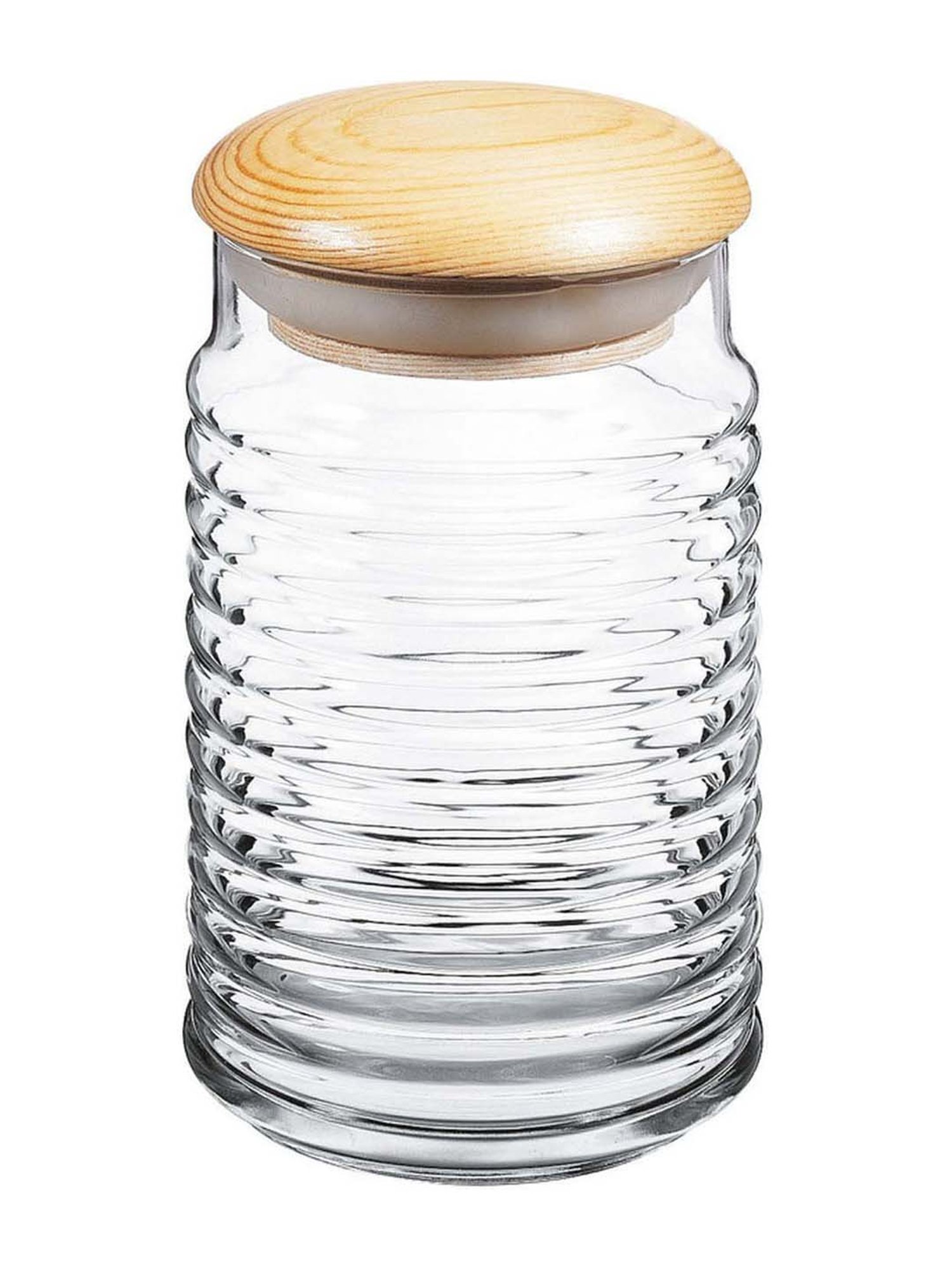Pasabahce 'Babylon Transparent & Brown Glass Jar With Lid (1.12 L) - Set of 2