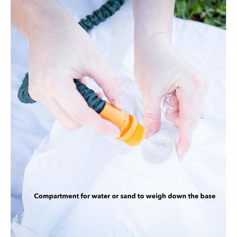 HearthSong Inflatable Sunshine Sprinkler for Kids, with Pockets to Hold Water or Sand for Stability