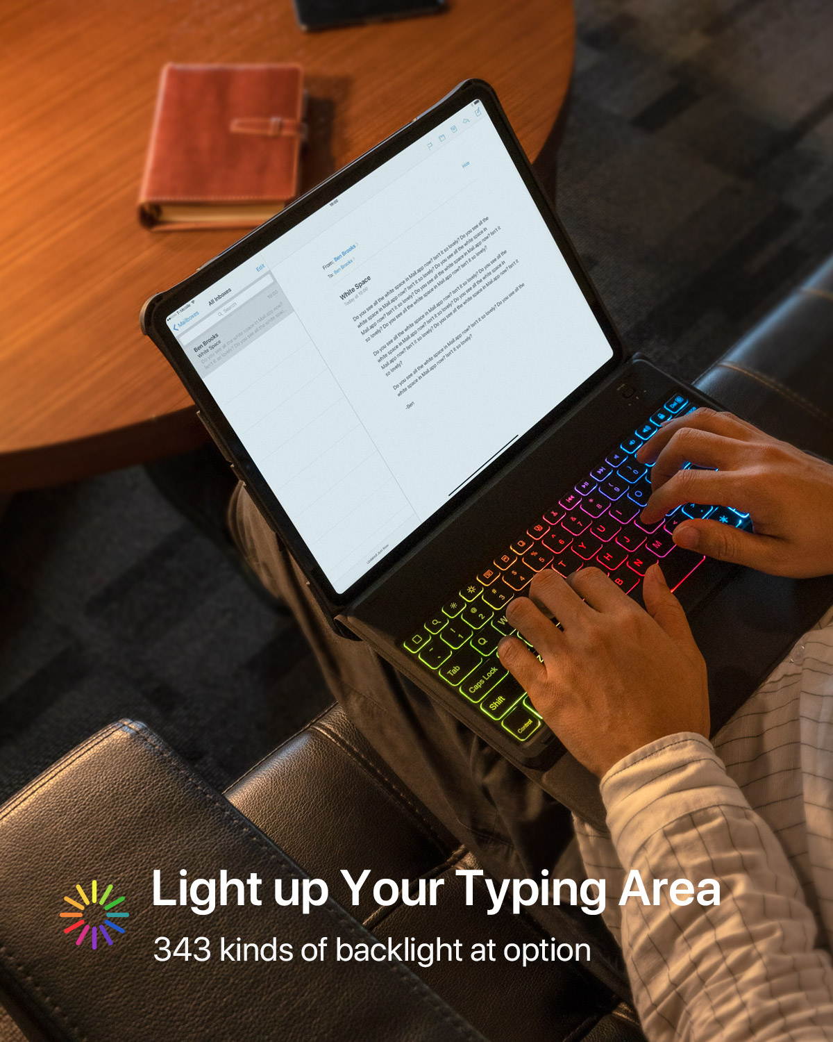 Inateck Backlit Keyboard Case for iPad Pro 12.9 2020/2018, with Kickstand and Pencil Holder, detachable