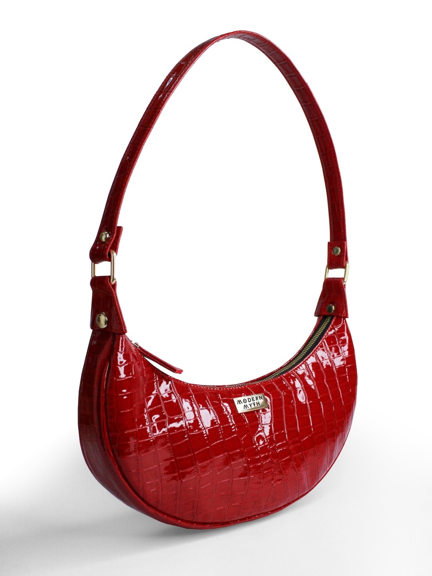 Modern Myth Red Textured Medium Hobo Bag
