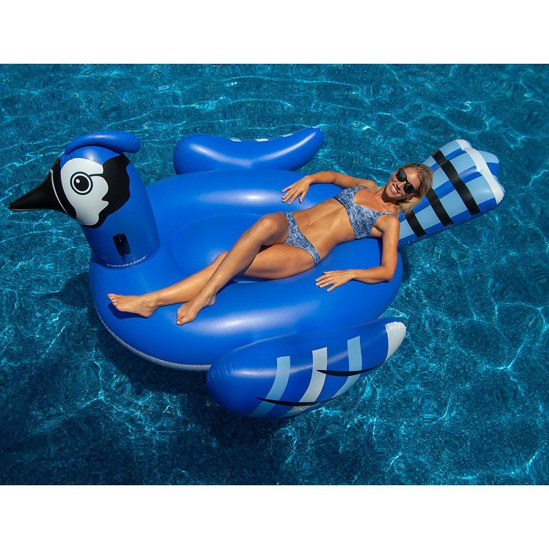 Inflatable Blue Jay Ride On Float Bundled w/ Inflatable Peacock Giant Pool Float