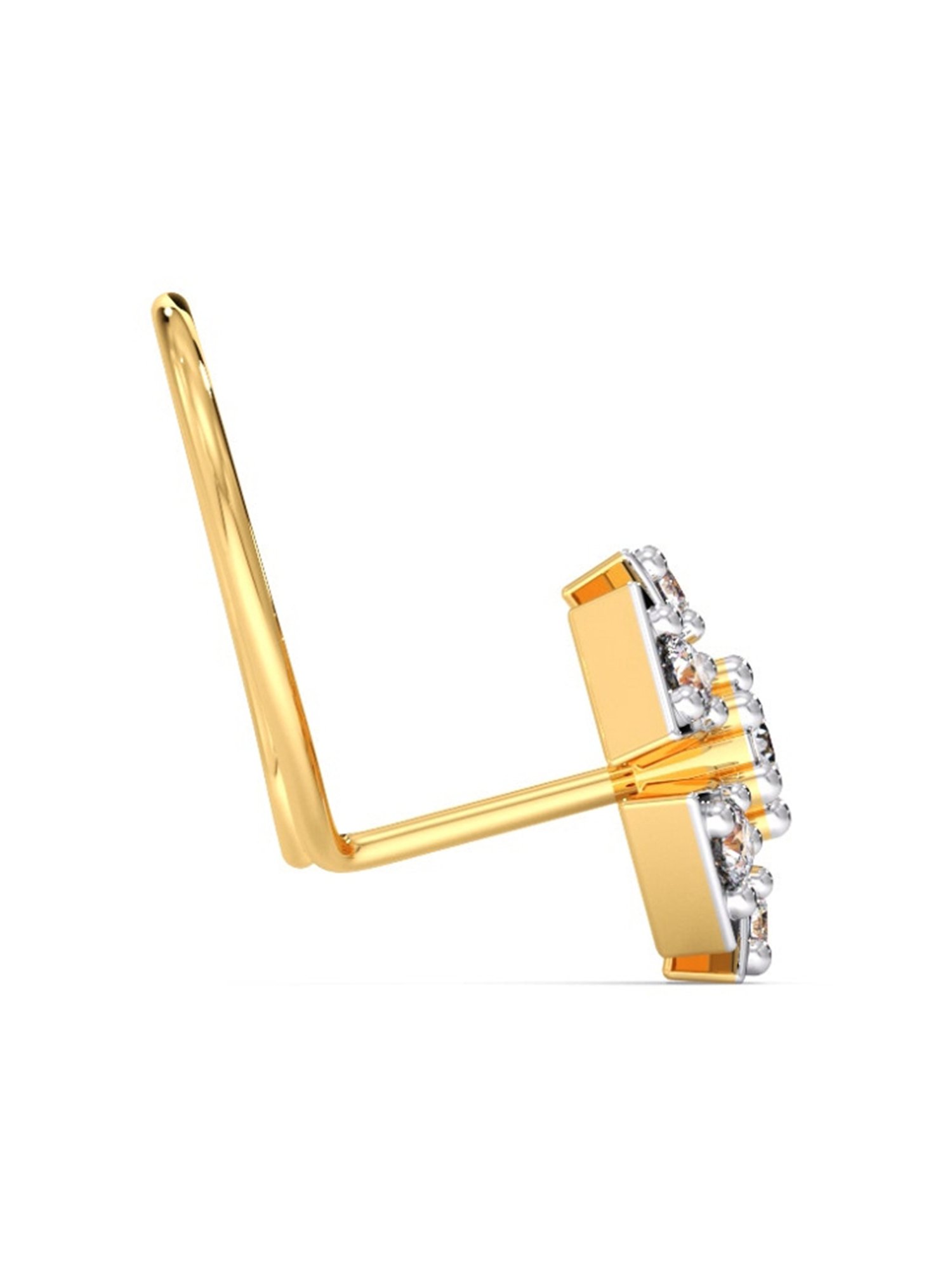 Candere by Kalyan Jewellers 18k Yellow Gold and Diamond Nosepin for Women