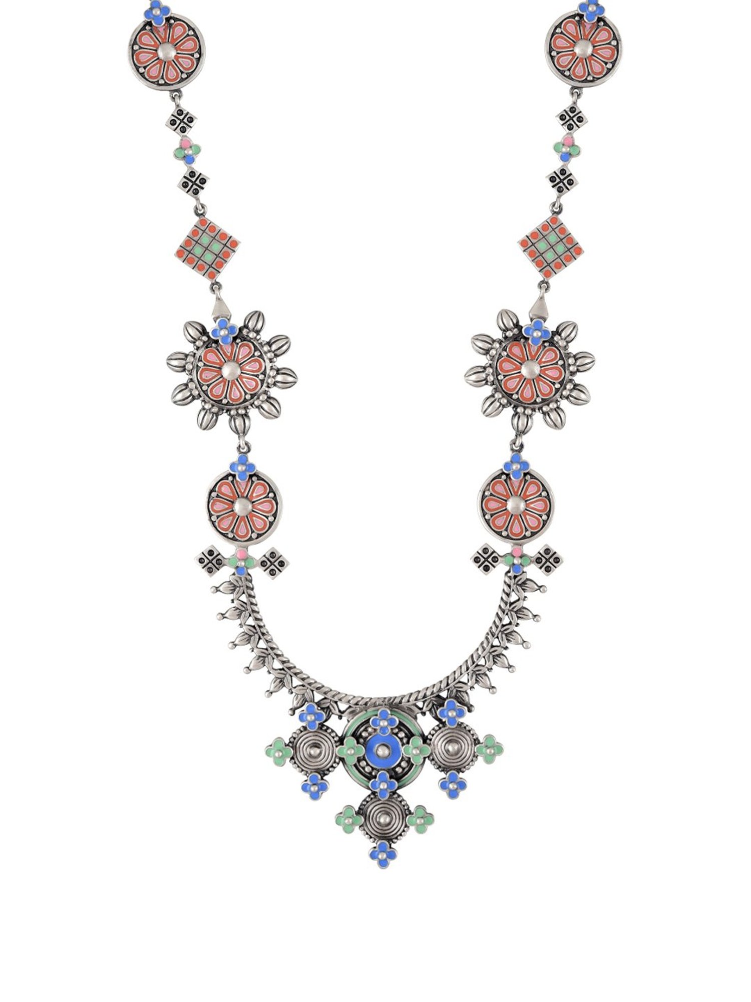 Tribe Amrapali Multi Enamel Chandrika Necklace